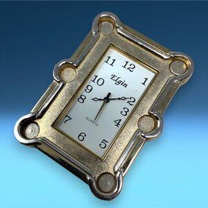 Vintage Elgin Mini Pool Billiards Table Clock Moving Balls Novelty Desk Clock